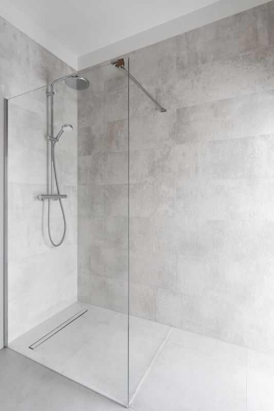 Modern bathroom with rainfall shower